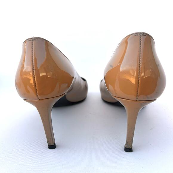 Yves Saint Laurent Paris Tribute Heels Nude Patent Leather Mid Pumps 39 Size 9 - Picture 9 of 13